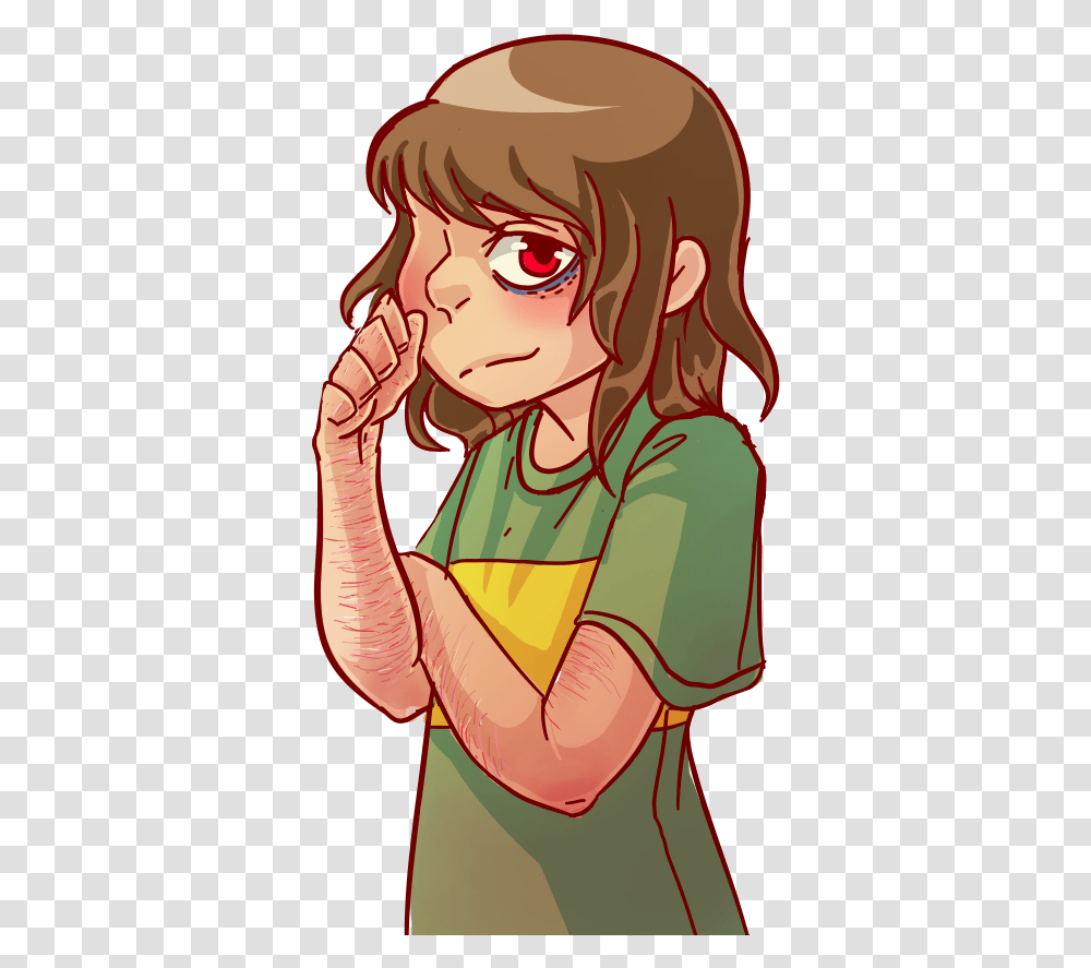 Undertale Chara Self Harm, Face, Book, Ear Transparent Png