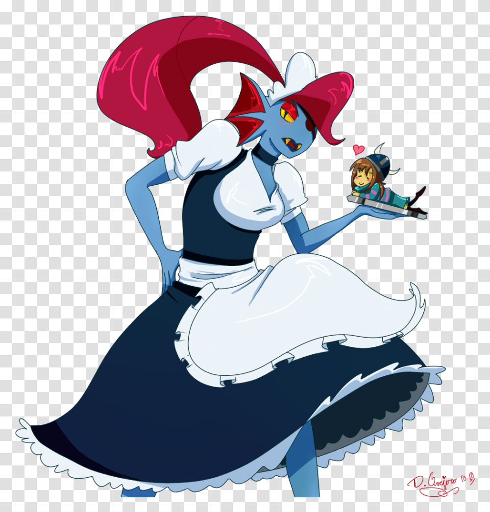 Undertale Mammal Vertebrate Fictional Character Cartoon Undyne Maid, Person, Outdoors, Book Transparent Png