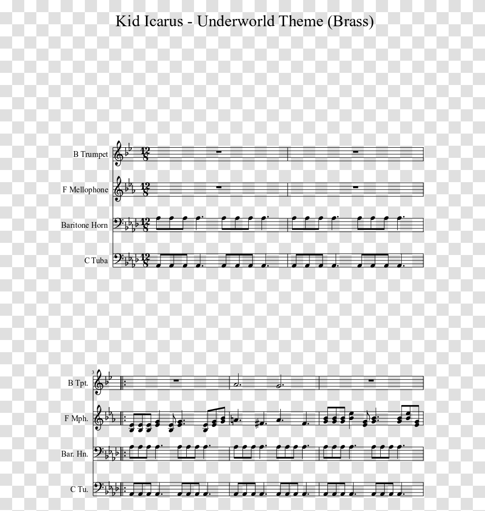 Underworld Theme Sheet Music 1 Of 3 Pages Sheet Music, Gray, World Of Warcraft Transparent Png