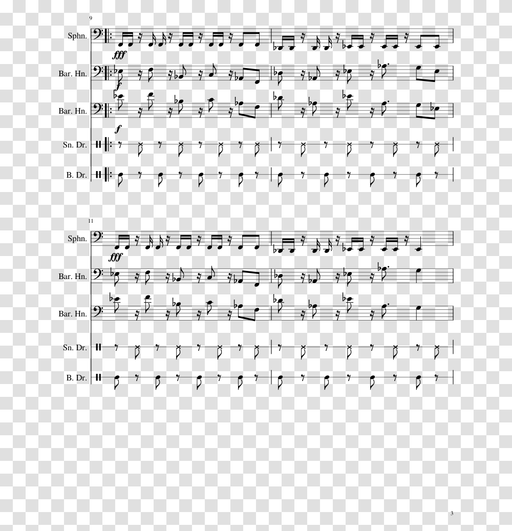 Undyne The Undying Sheet Music 3 Of 12 Pages Sheet Music, Gray, World Of Warcraft Transparent Png