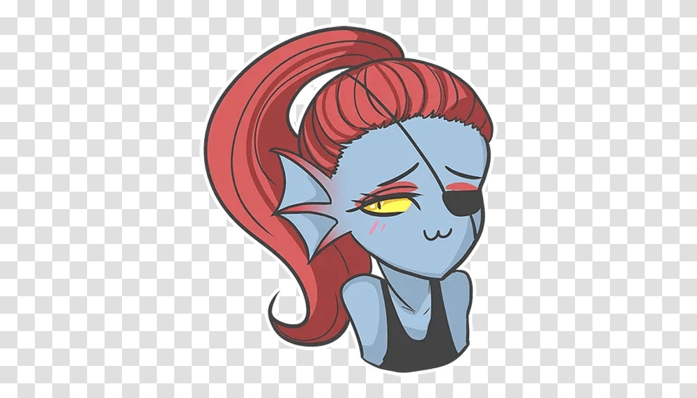 Undyne Undertale Whatsapp Stickers Stickers Cloud Sticker, Art, Graphics, Drawing, Animal Transparent Png