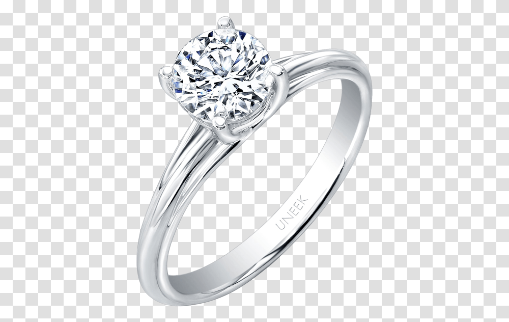 Uneek Classic Round Diamond Solitaire Engagement Ring 2 Ring Diamond Solitaire, Platinum, Jewelry, Accessories, Accessory Transparent Png