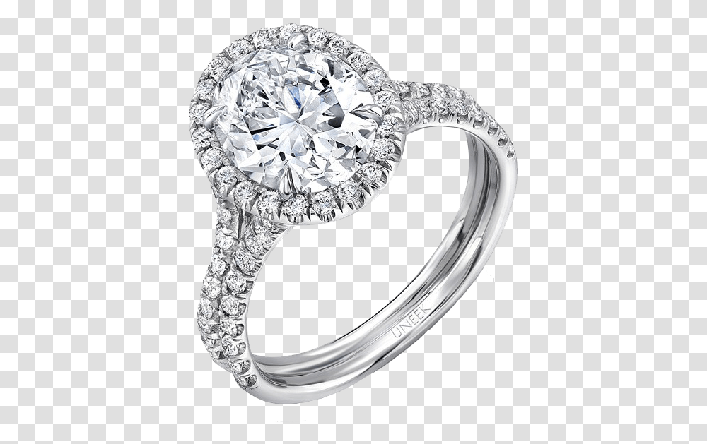 Uneek Oval Diamond Halo Engagement Ring With Pave Double, Gemstone, Jewelry, Accessories, Accessory Transparent Png