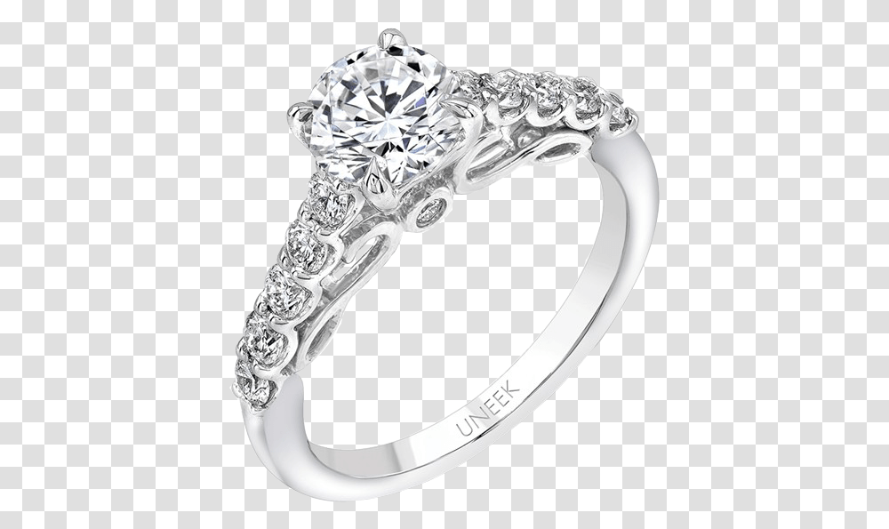 Uneek Serpentina Round Diamond Engagement Ring With Fana Engagement Rings, Accessories, Accessory, Platinum, Jewelry Transparent Png