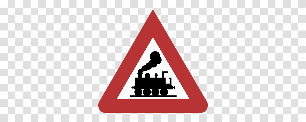 Ungarded Level Crossing Transport, Triangle, Sign Transparent Png