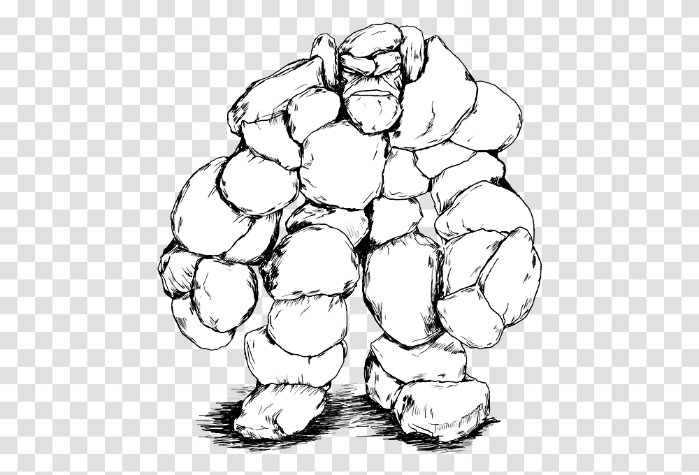 Ungrug The Stone Golem Illustration, Art, Person, Plant, Sculpture Transparent Png