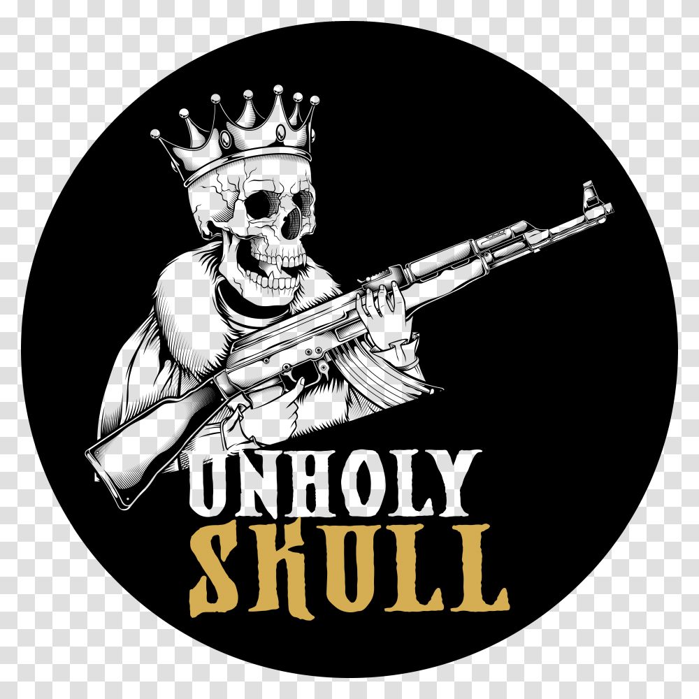 Unholy Skull Ak 47 Gangster, Person, Weapon, Military Uniform, Hunting Transparent Png