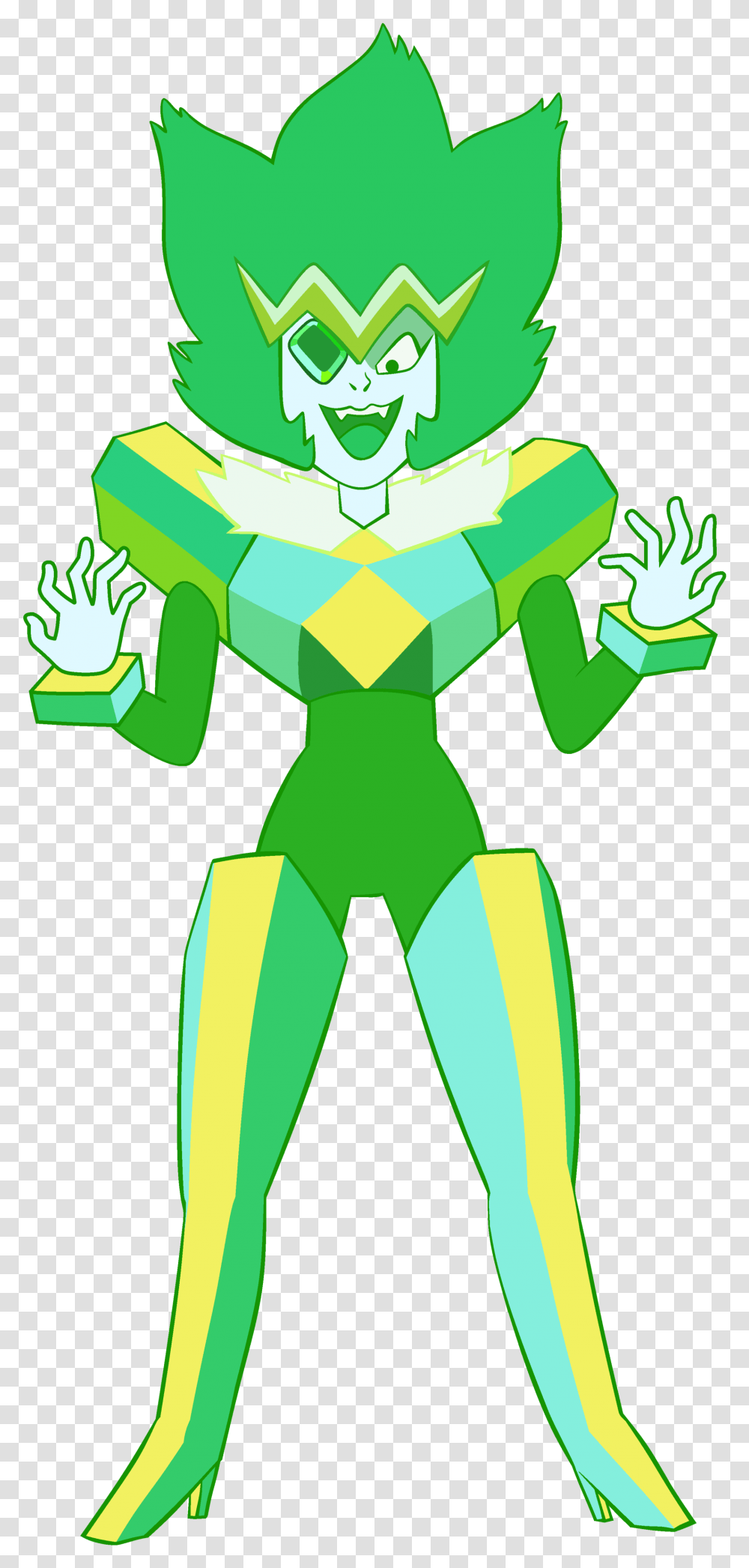 Unibrow Full Body Steven Universe Emerald, Green, Alien, Elf, Recycling Symbol Transparent Png
