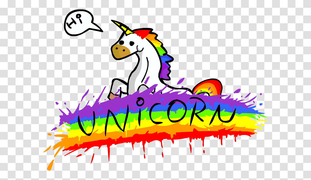 Unicorn And Rainbow Clipart, Poster, Crowd, Bird Transparent Png