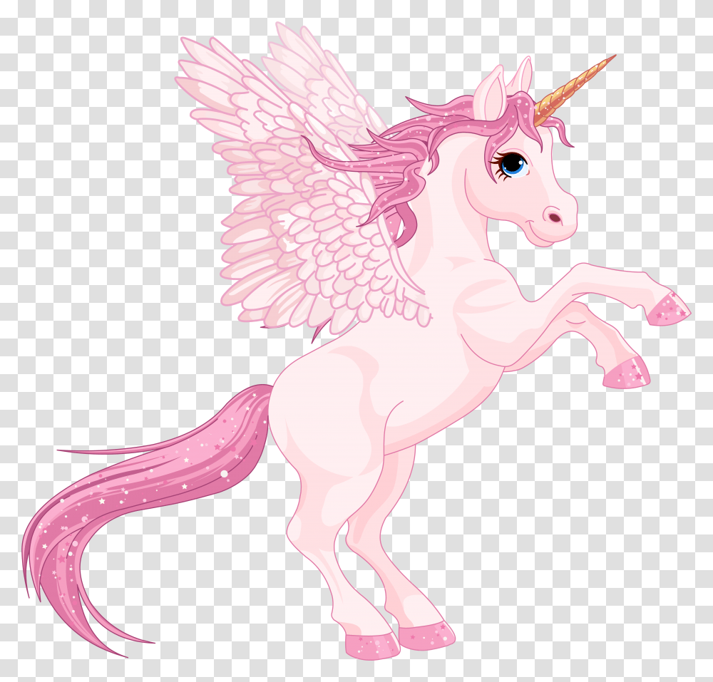 Unicorn Clipart Pink Unicorn With Background, Horse, Mammal, Animal Transparent Png