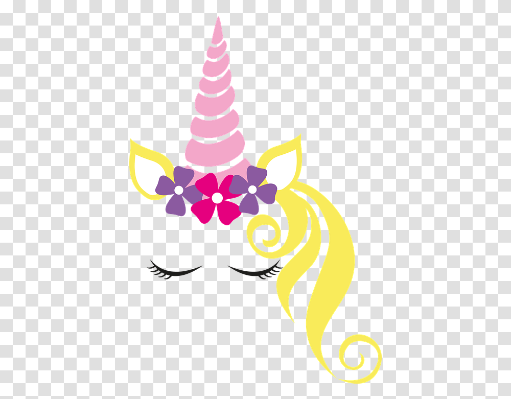 Unicorn Crown Flower Horn Cake Topper Unicorn Topper, Graphics, Art, Pattern, Floral Design Transparent Png