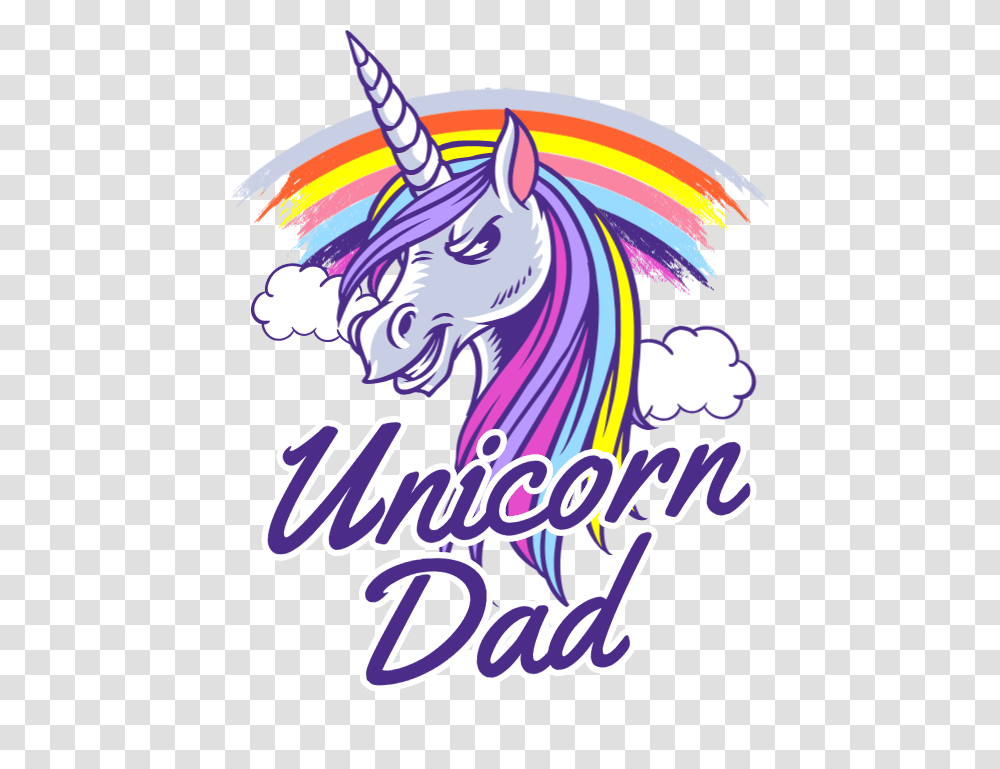 Unicorn Dad Udesign Demo T Shirt Design Software, Purple, Leisure Activities Transparent Png