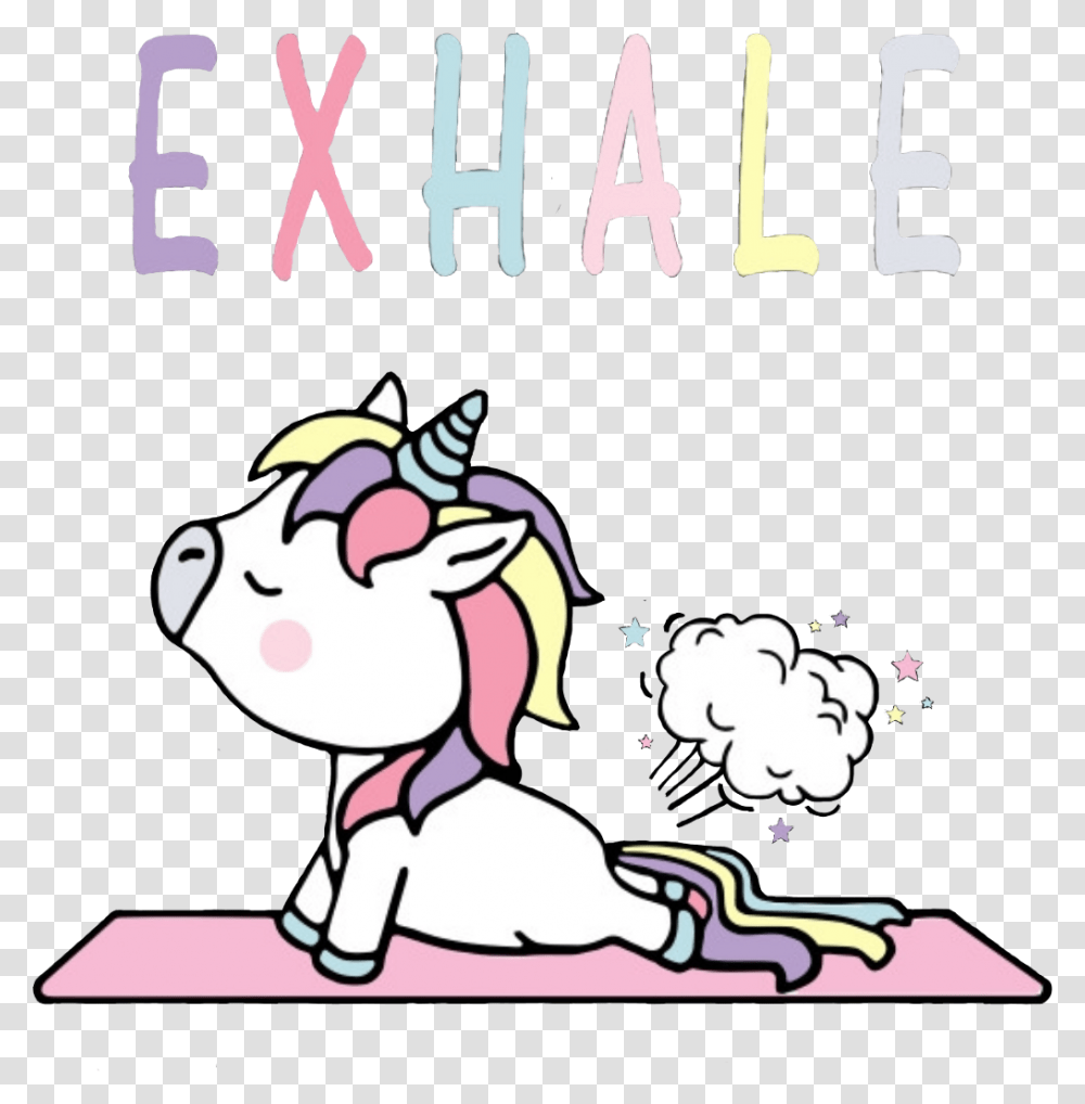 Unicorn Exhale Fart Yoga Freetoedit Unicorn Exhale, Poster, Book, Alphabet Transparent Png
