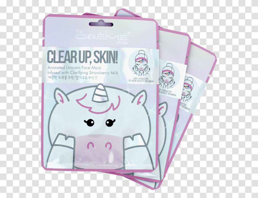 Unicorn Face Mask Creme Shop Face Masks, Apparel, Paper Transparent Png