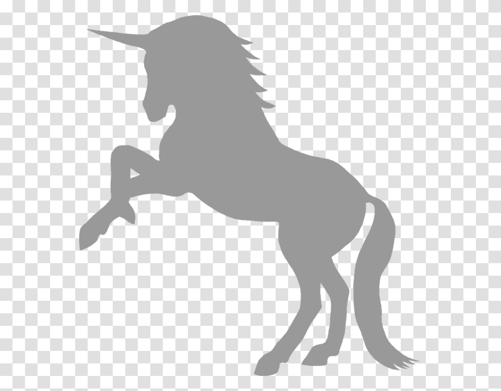Unicorn Gray Myth Mythological Creature Silhouette Silhouette Unicorn Clipart, Mammal, Animal, Horse, Foal Transparent Png