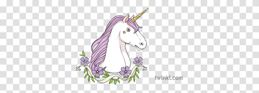 Unicorn Head 1 Horse Mythical Creature Animal Ks2 Unicorn, Flower, Plant, Blossom, Mammal Transparent Png