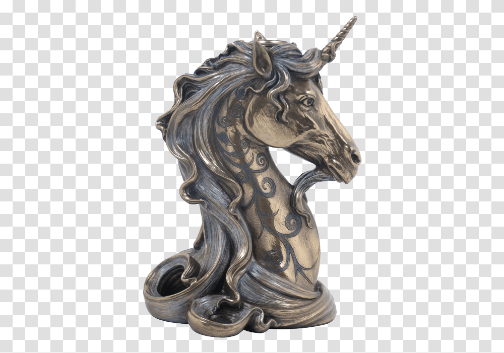 Unicorn Head Candle Holder Unicorn Bust, Figurine, Statue, Sculpture Transparent Png
