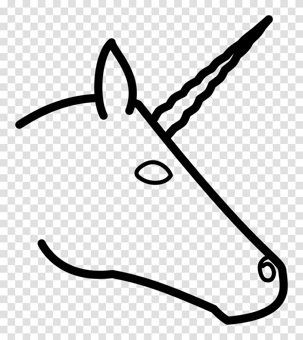 Unicorn Head Clipart Black And White, Shovel, Tool, Scissors, Blade Transparent Png