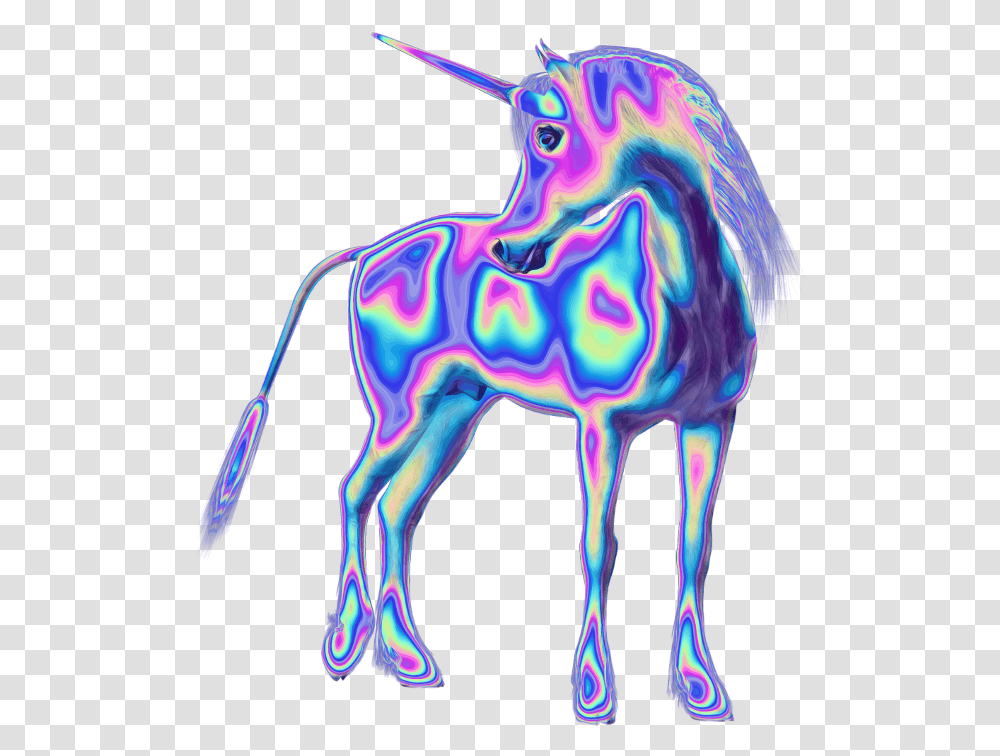 Unicorn Holo Holographic Tumblr Aesthetic Holographic, Horse, Mammal, Animal, Pattern Transparent Png