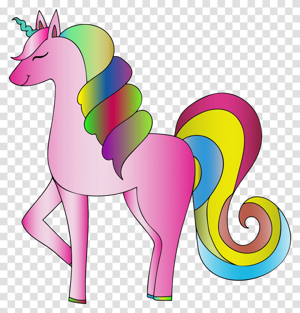 Unicorn Line Art Mane Color Cuteness Free Commercial Colored Unicorn Clip Art, Animal, Mammal, Purple Transparent Png