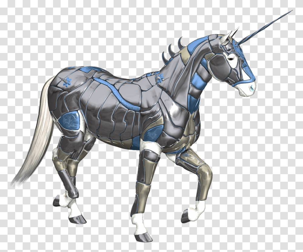 Unicorn Metal Armour Unicorn In Armor, Horse, Mammal, Animal, Housing Transparent Png