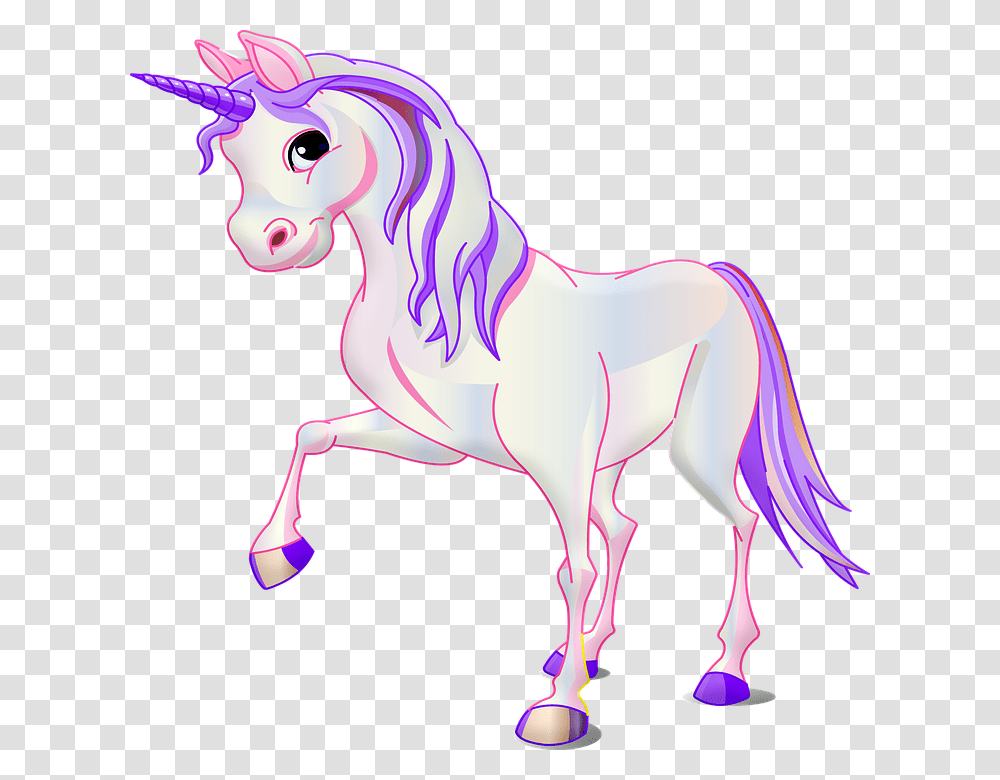 Unicorn Pink Purple Fantasy Animal Girl Pony, Mammal, Horse, Hair, Foal Transparent Png