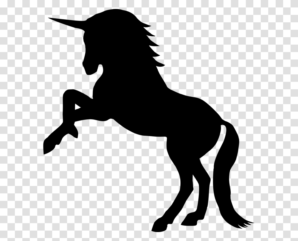 Unicorn Silhouette Horse Drawing, Gray, World Of Warcraft Transparent Png