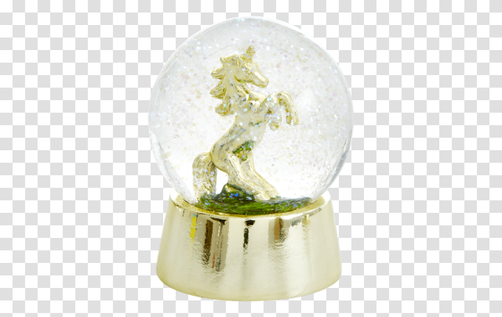 Unicorn Snow Globe By Rice Dk Gold Unicorn Waterglobe, Ice Cream, Food, Light, Lightbulb Transparent Png
