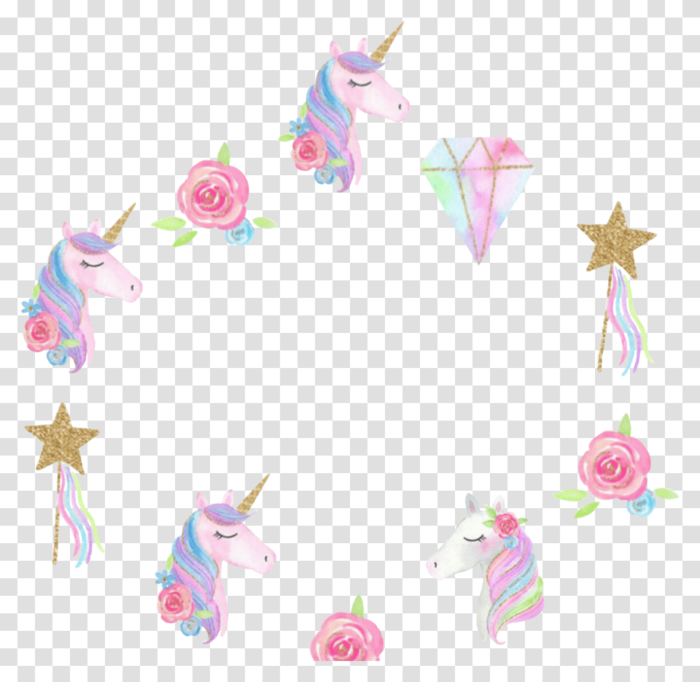 Unicorn Unicornio Frame Circleframe Sticker, Toy, Paper Transparent Png