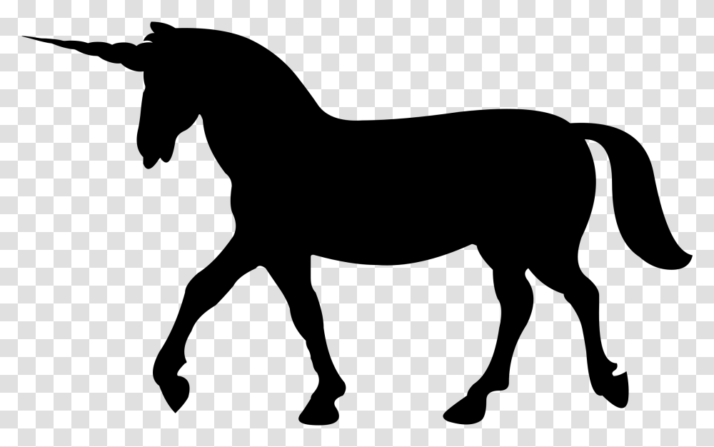 Unicorn Walking Silhouette Image Horse Silhouette, Gray, World Of Warcraft Transparent Png