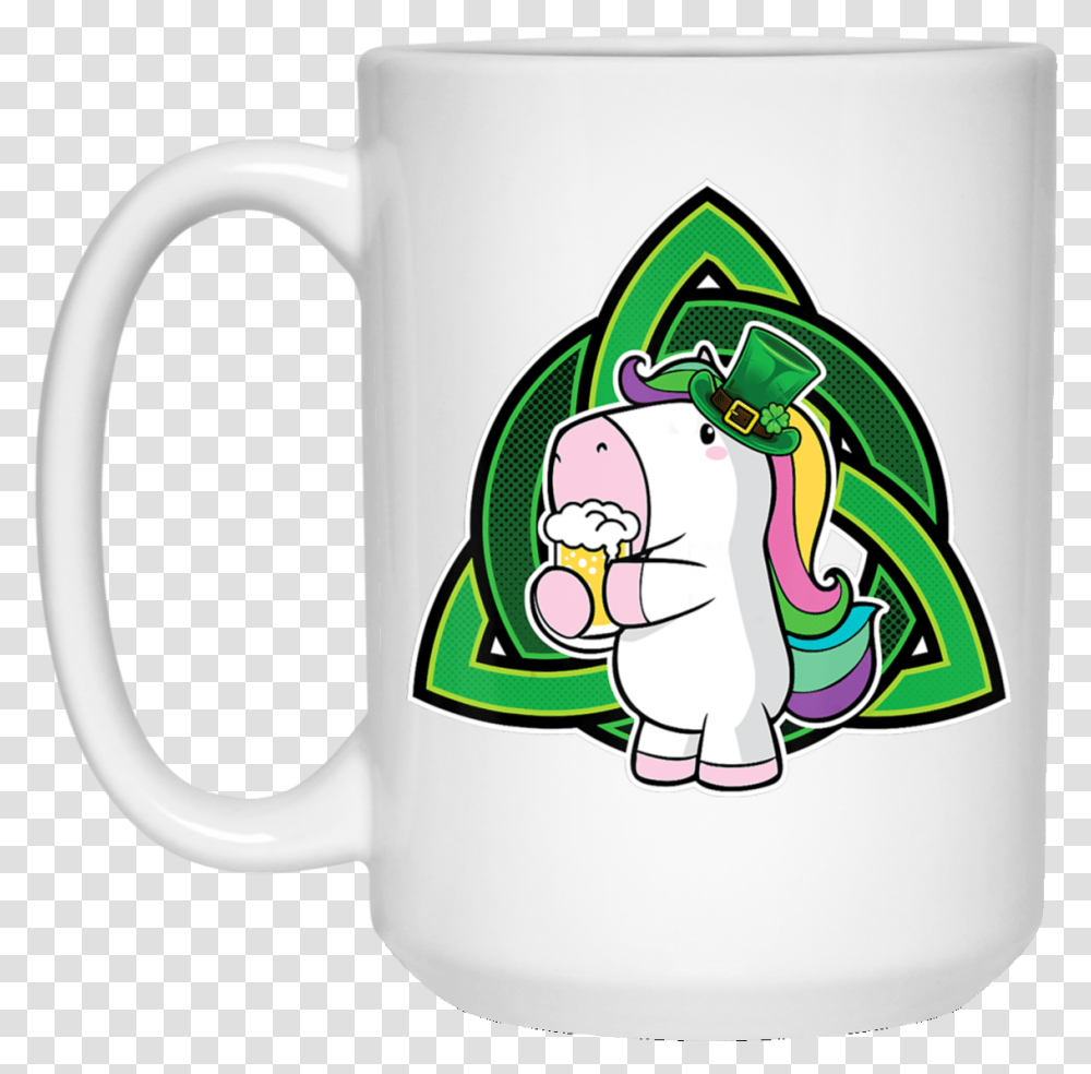 Unicorn With Rainbow Hair And Beer Saint Patrick's Cute Best Friend Sloths, Coffee Cup, Stein, Jug Transparent Png
