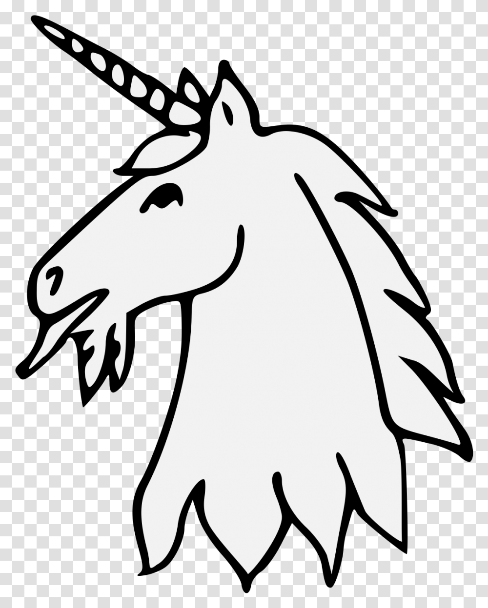 Unicornquots Head Erased Unicorn Head Line Art, Mammal, Animal, Wildlife, Elephant Transparent Png