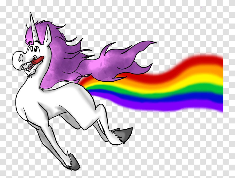 Unicorns And Rainbows Magical Rainbow Farting Unicorn, Horse, Mammal, Animal, Reptile Transparent Png