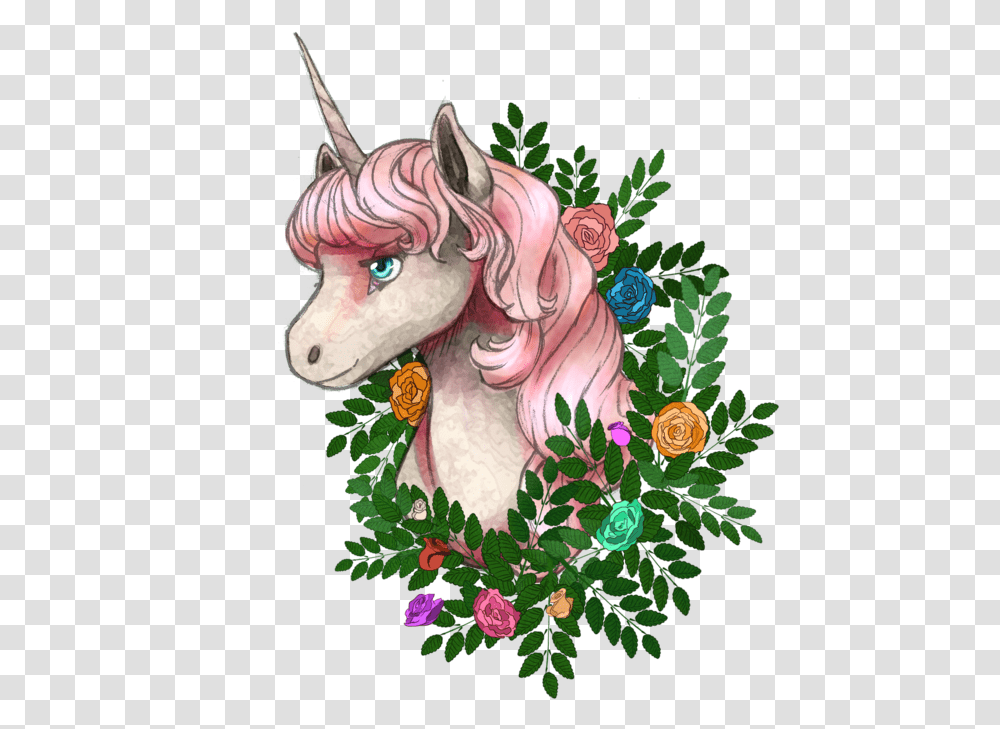 Unicorns Floral Illustration, Dragon, Flower, Plant Transparent Png