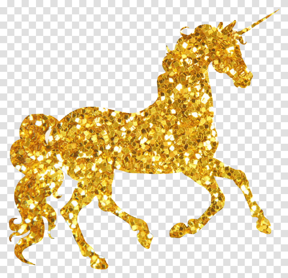 Unicorns Gold Glitter & Clipart Free Background Gold Unicorn, Dinosaur, Reptile, Animal, Mammal Transparent Png