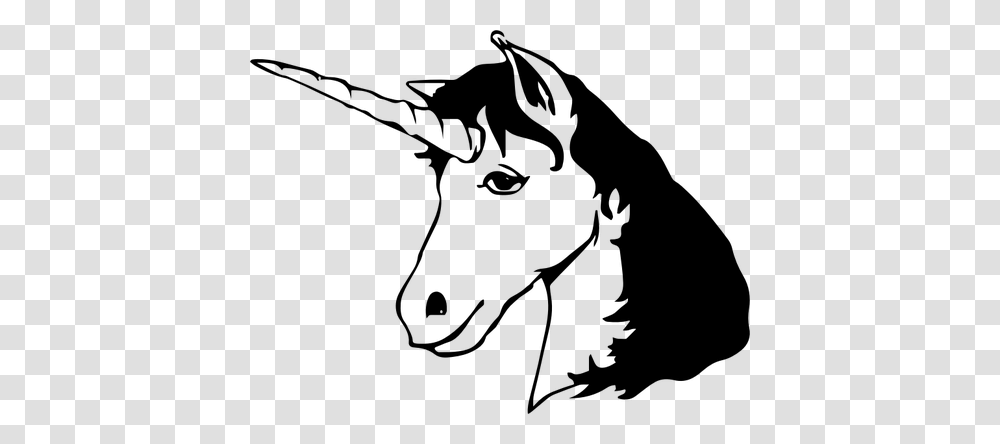 Unicorns Head Silhouette, Gray, World Of Warcraft Transparent Png