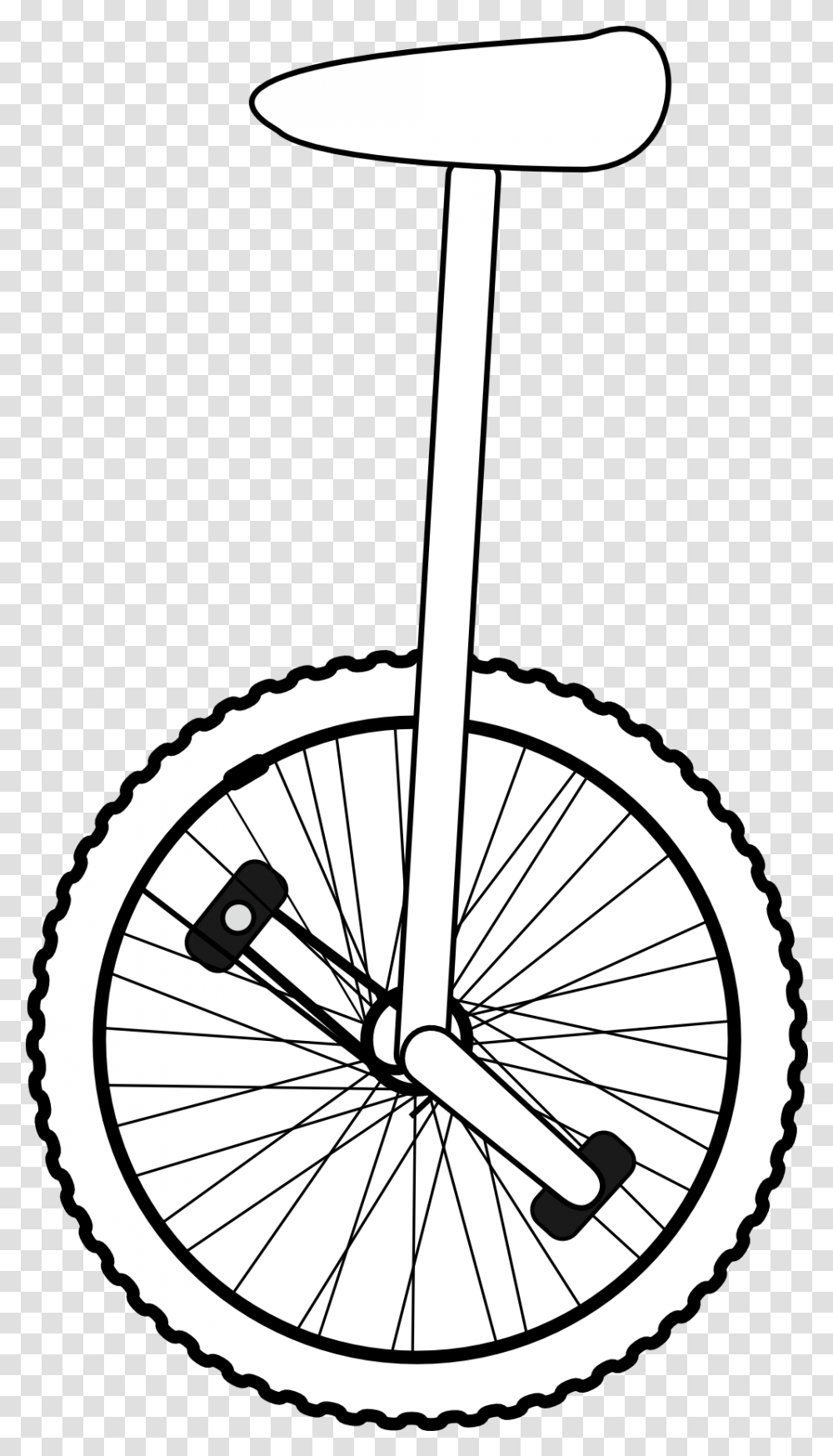 Unicycle 231 Unicycle Clipart Black And White, Machine, Wheel, Spoke, Bicycle Transparent Png