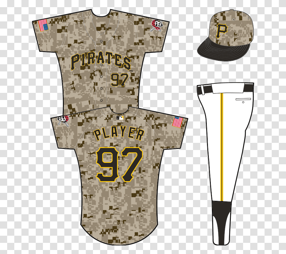 Uniforme Piratas De Pittsburgh Militar, Shirt, Jersey, Light Transparent Png