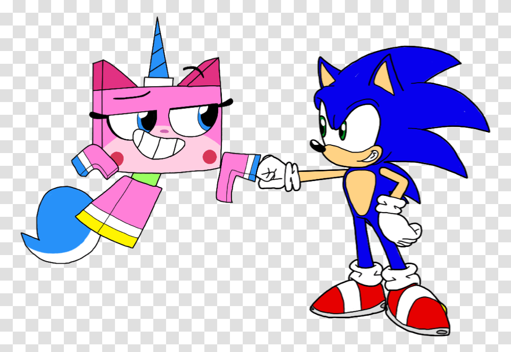 Unikitty And Sonic The Hedgehog, Doodle, Drawing Transparent Png