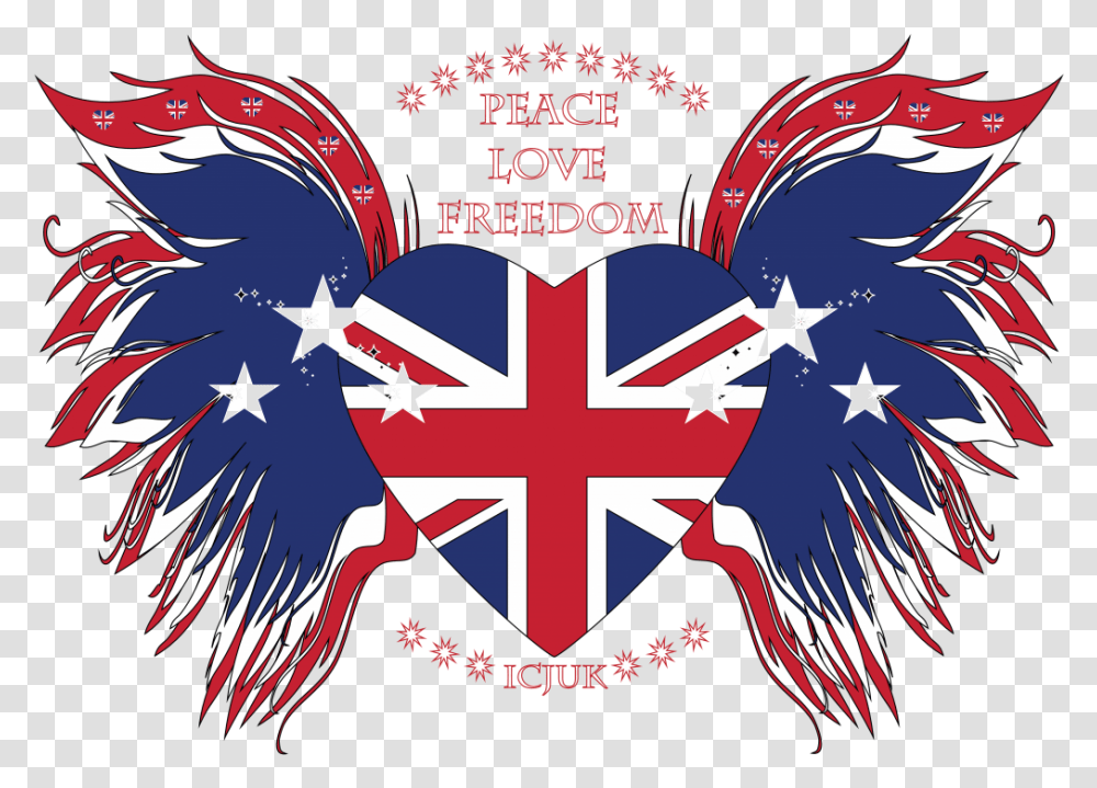 Union Jack Heart, Poster, Advertisement, Airplane Transparent Png