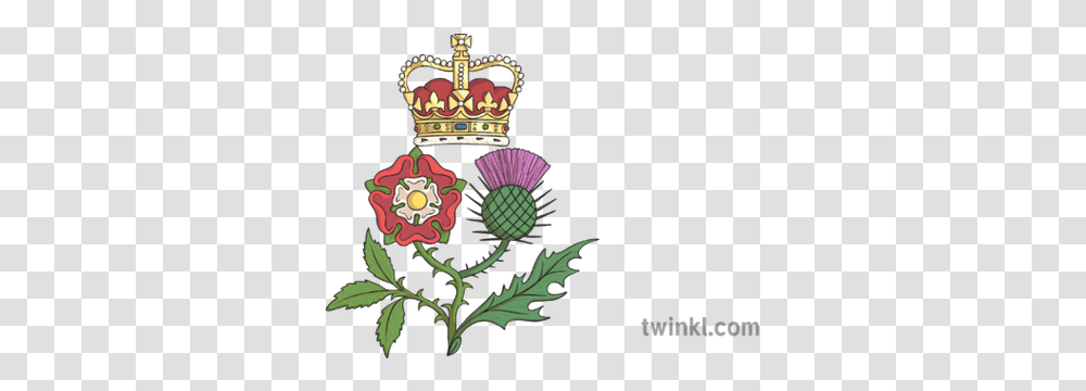 Union Of The Crowns Illustration Twinkl House Of Stuart Flower, Jewelry, Accessories, Accessory, Birthday Cake Transparent Png