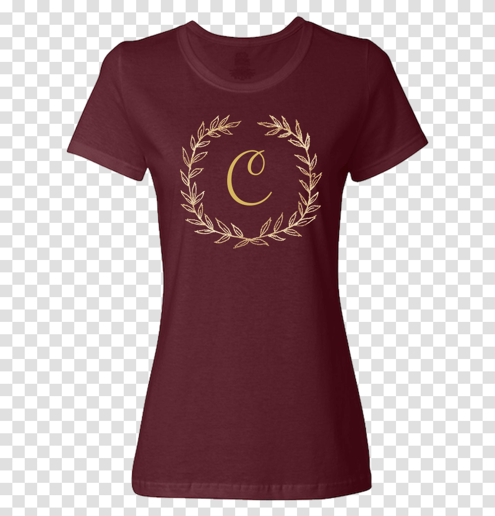 Unique Personalized Custom Name Initial Golden Wreath T Shirt, Apparel, T-Shirt, Sleeve Transparent Png