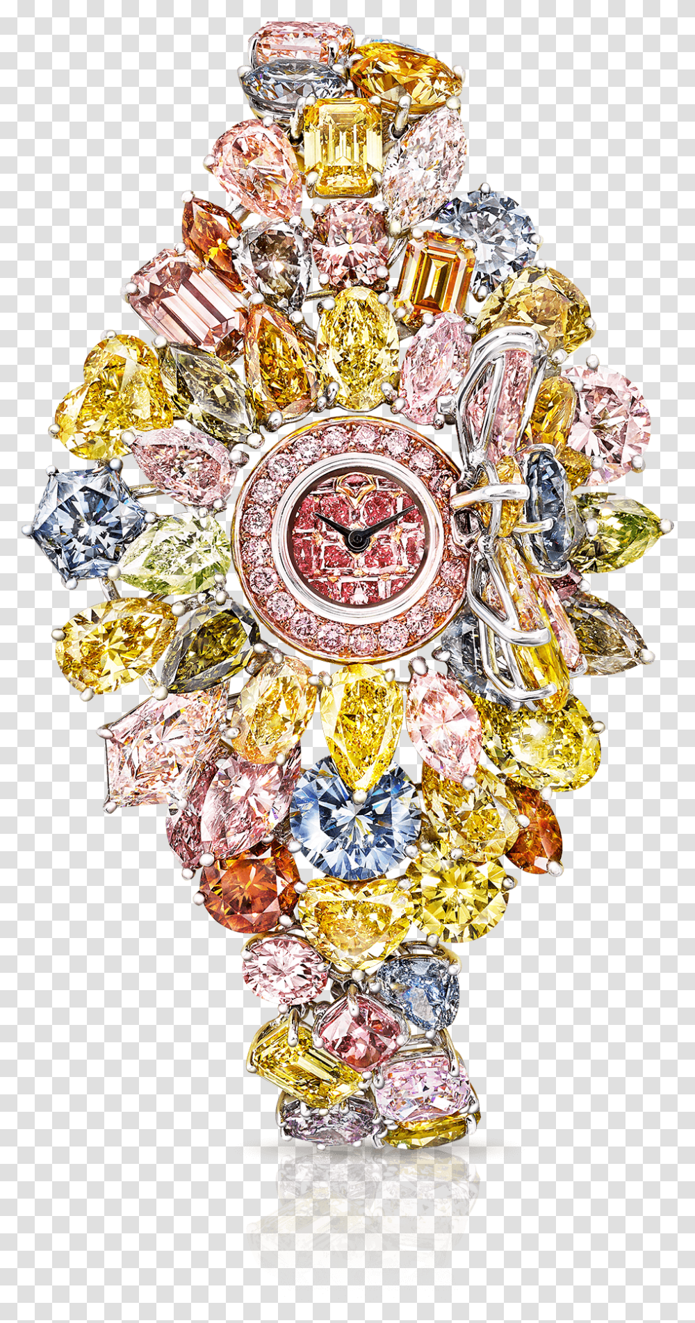 Unique Timepieces Coloured Diamond Watch, Accessories, Accessory, Jewelry, Brooch Transparent Png