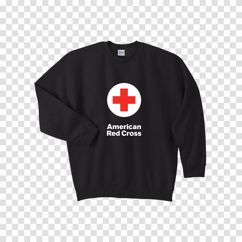 Unisex Crew Neck Sweatshirt With Arc Logo Red Cross Store, Apparel, First Aid, Long Sleeve Transparent Png