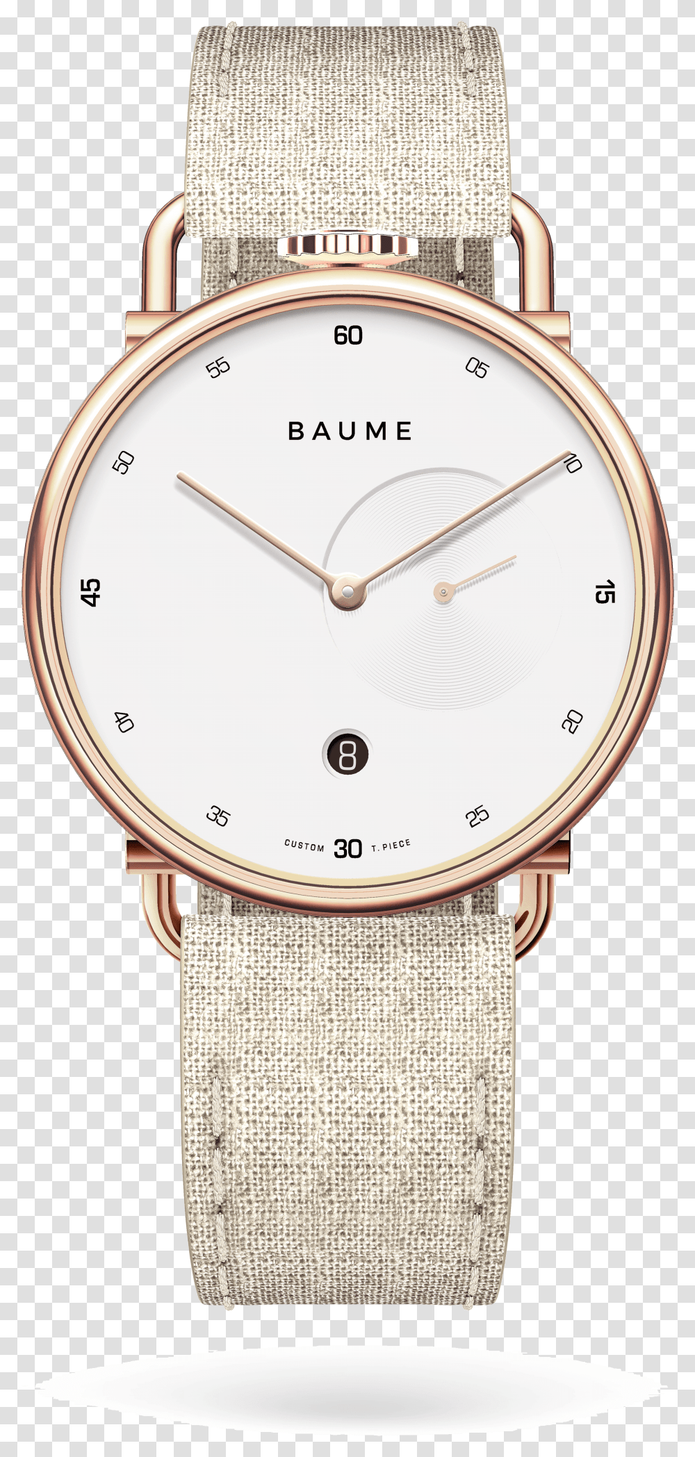 Unisex Custom Watch Ronda Golden Case Linen Analog Watch, Wristwatch, Clock Tower, Architecture, Building Transparent Png