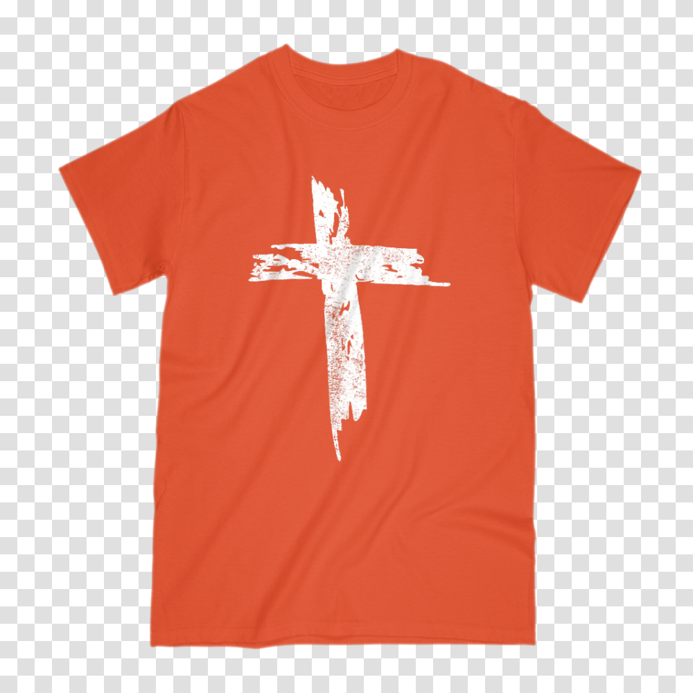 Unisex Gildan Cotton Tee Grunge Jesus Christian Cross Boxels, Apparel, T-Shirt Transparent Png