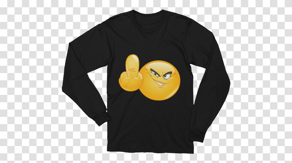 Unisex Middle Finger Emoji Long Sleeve T Shirt Christmas Messages Funny T Shirts, Clothing, Apparel, T-Shirt, Sweatshirt Transparent Png