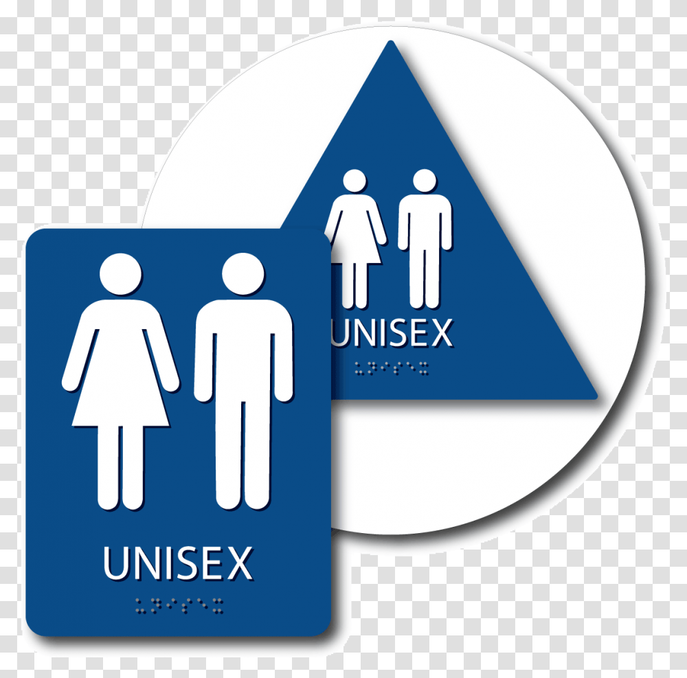Unisex Restroom Sign Bundle Blue Bathroom Signs, Logo, Label Transparent Png