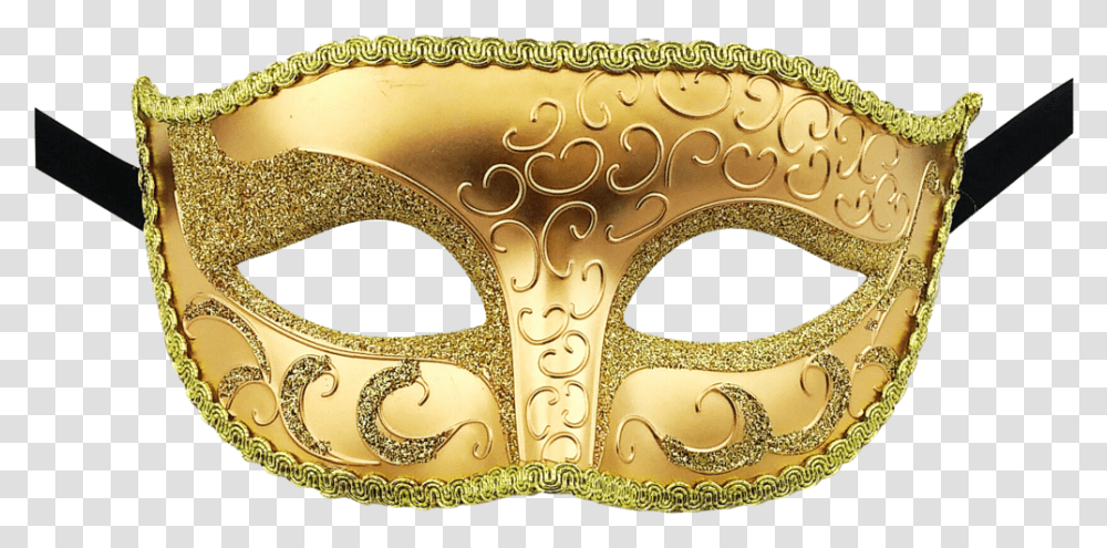 Unisex Sparkle Venetian Masquerade Mask, Gold, Apparel Transparent Png