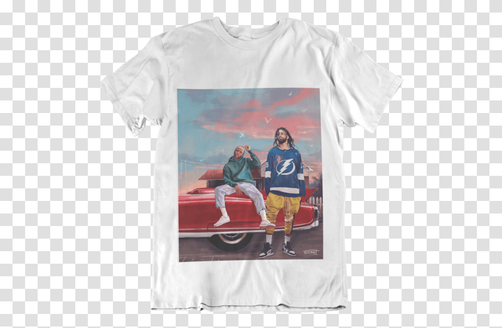 Unisex Tee Leader Of The New School Feat J Cole & Kendrick Lamar By Cesar Vintage Car, Clothing, Apparel, Person, Human Transparent Png